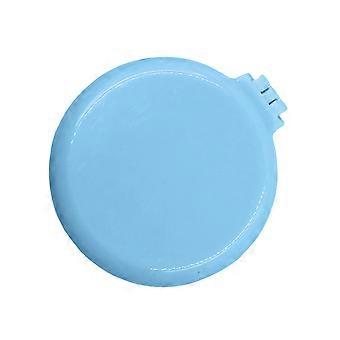 Mini Folding Mirror Hair Brush Home Travel Portable Round Pocket Cushion Hair Brush for Straight Curly Hair Blue