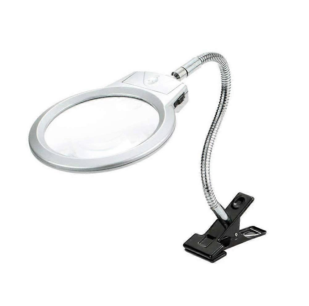 illuminated magnifier with foldable stand for desk reading, hands desk magnifier Ref: 3496