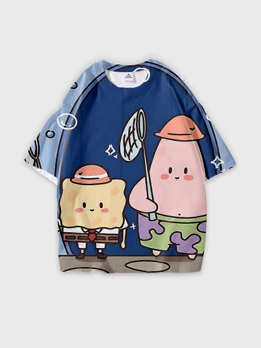 T-shirt round neck Cartoon Pattern loose short sleeve D372