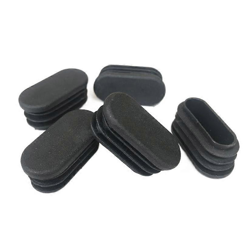 Black Oval, Oblong, Rectangular Plastic Blanking Plug Caps for Pipe Inserts, Plugs for Chair Leg Pipes (Color: 8 Pieces, Size: 20 x 40 mm White)