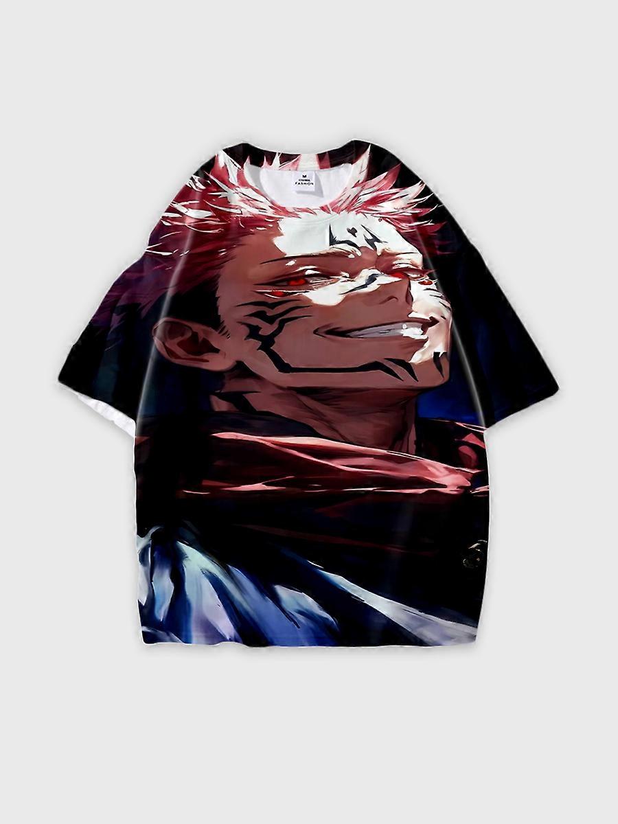 T-shirt round neck Character Pattern loose short sleeve P1913