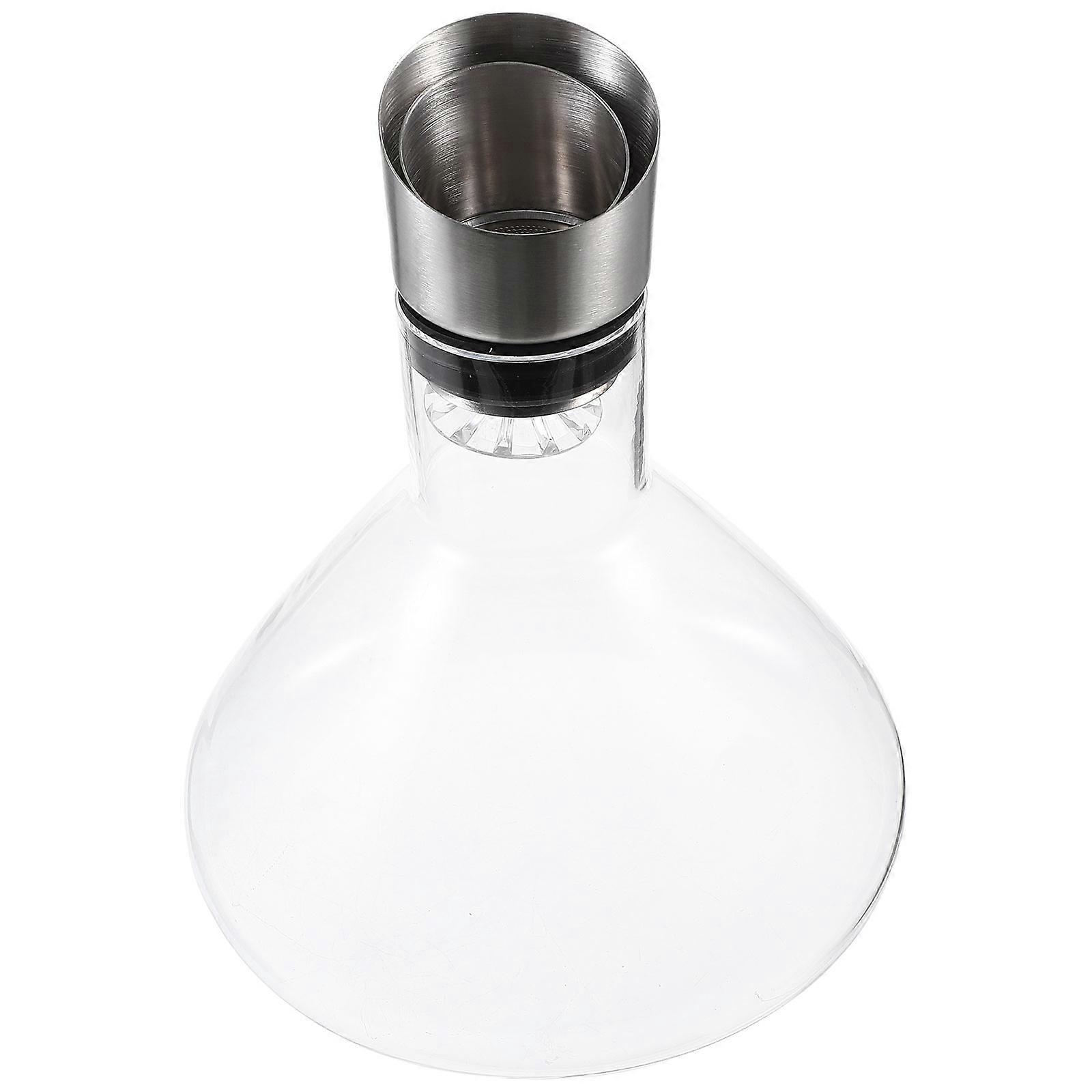 Glass Decanter for Wine and Liquor with Flat Mouth Design Large Opening for Better Oxidation 750ml