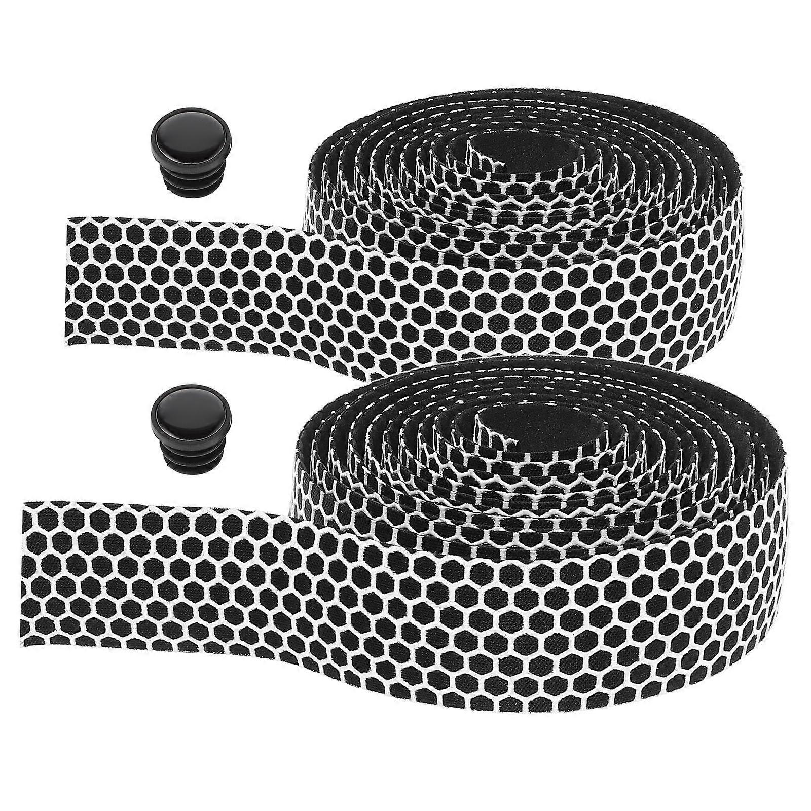 White Antislip Silicone Bicycle Handlebar Tapes for Road Bikes with Sweat Absorption and Easy Installation 2 Set