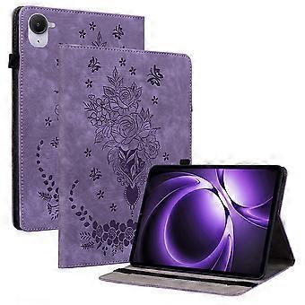 TKdaddy Voor Xiaomi Redmi K Pad Case Kaarthouder Anti-kras Lederen Cover Rose Flower Opdruk Paars