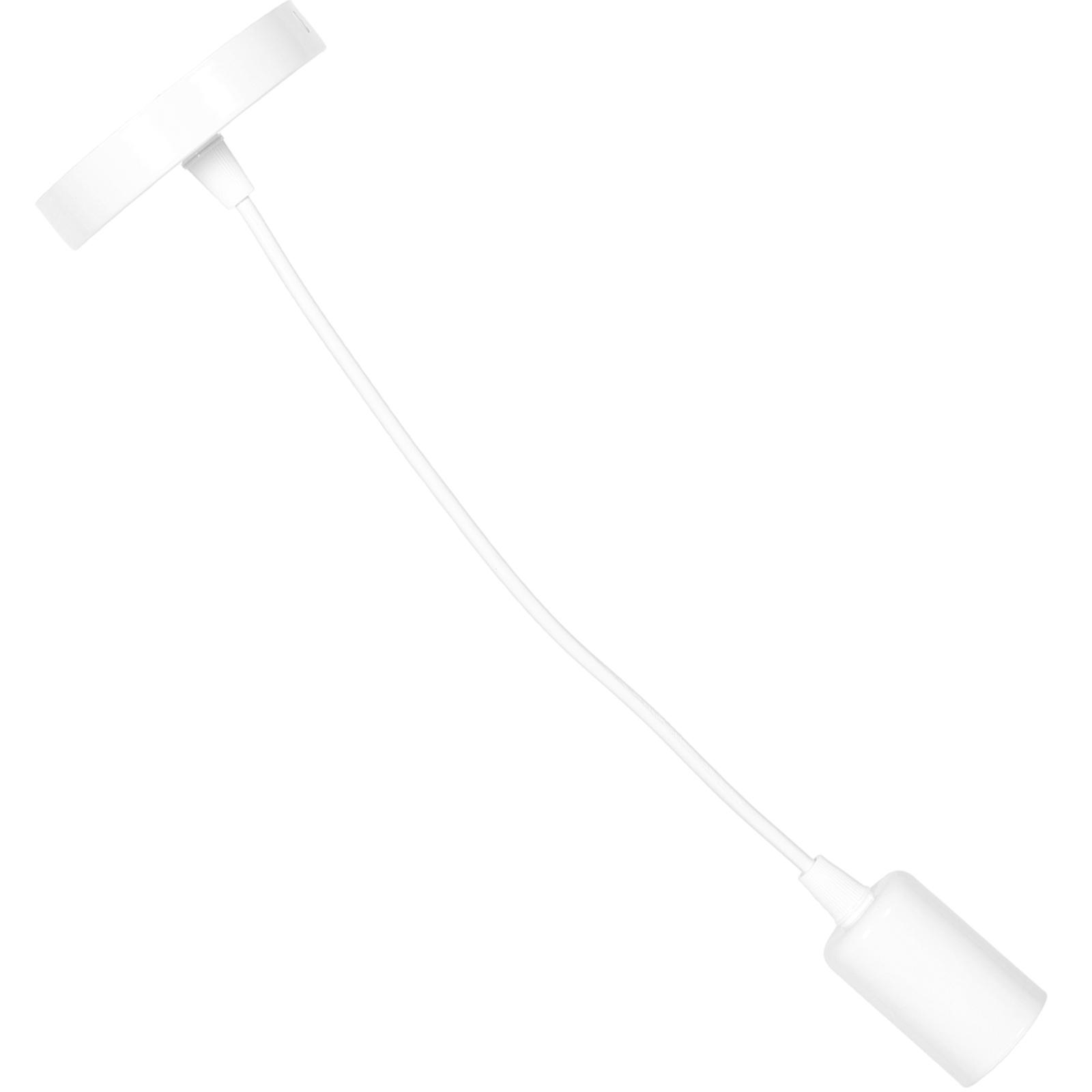 White Hanging Light Cord for Holding Bulb Use 1 Meter Long Metal and PVC Material Perfect for DIY