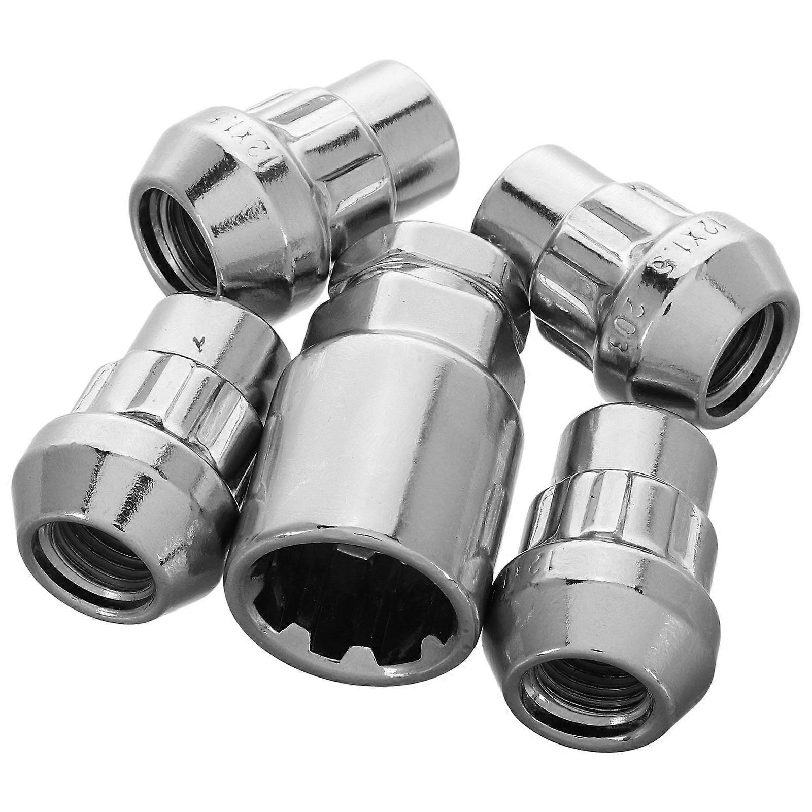 Anti Theft Wheel Lug Nuts Set Steel Silver for Car Compatible with Buick Excelle M12x1.5