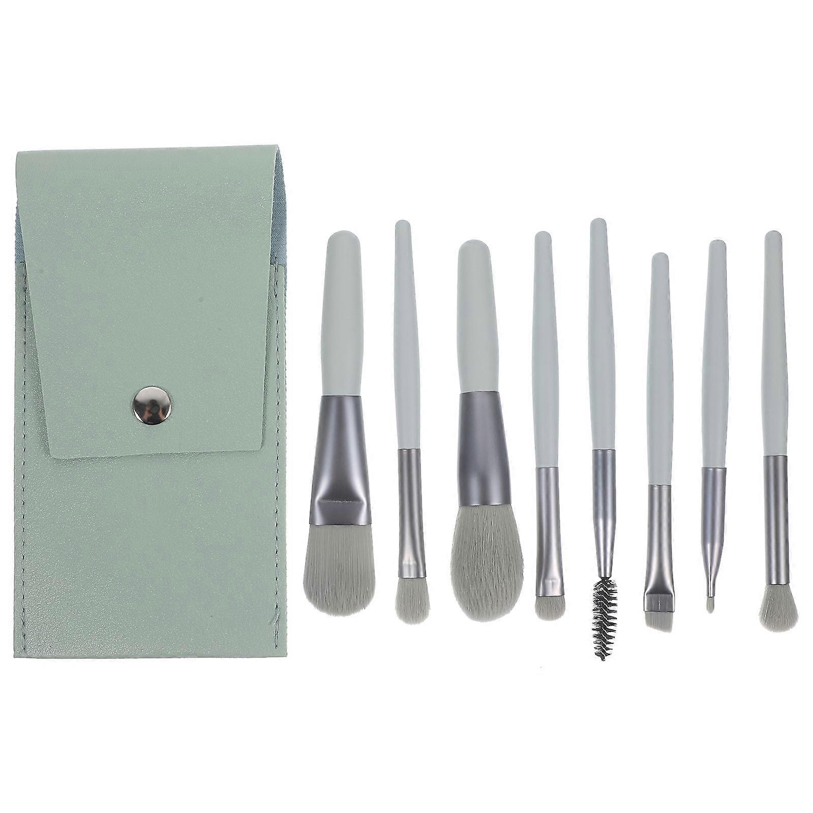 1 Set Shaped Makeup Brush Set with Portable Bag, Soft Bristles for Effortless Blending and Skin Friendly Application
