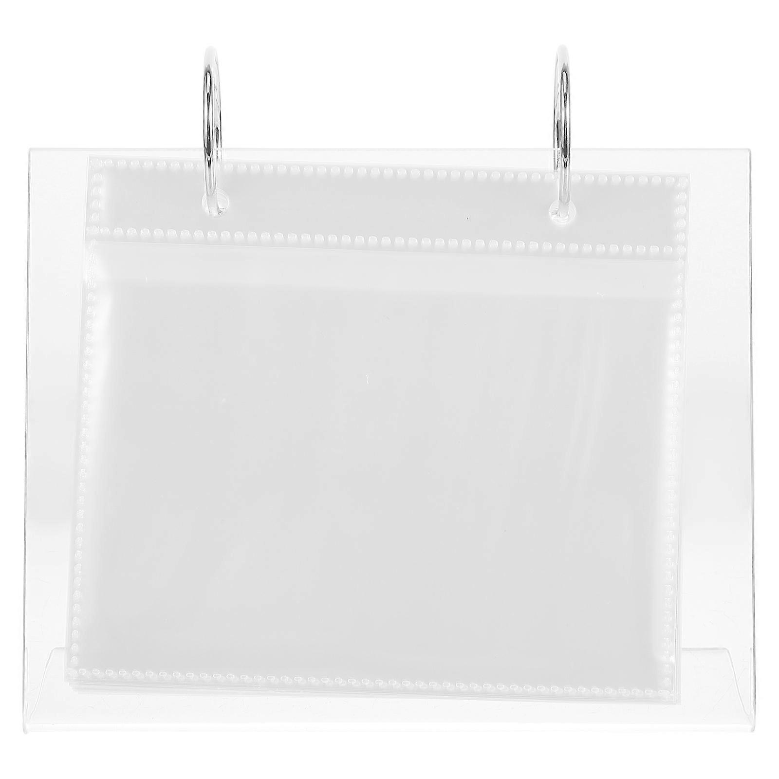 1 Pc Acrylic Mini Desktop Standing Photo Album Transparent Color for Desk Decoration