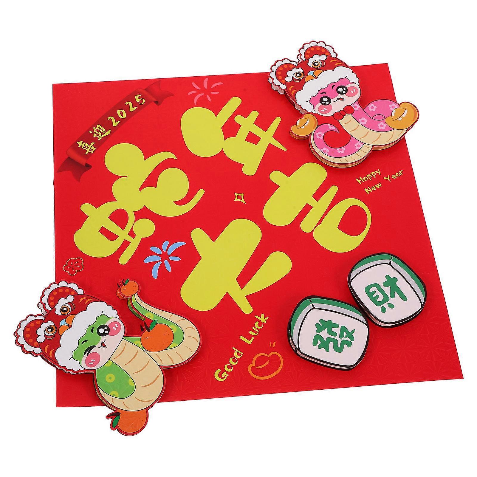 Red Chinese New Year Decorations Stickers for Windows Walls and Doors Celebrate Snake Year with Durable Paper Design 2025