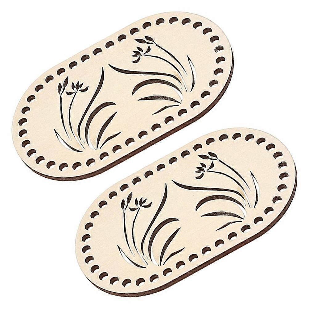 Wooden Bag Bottom Base 2pcs for DIY Crochet Baskets – Chic Elliptical Shape, Smooth Surface for Safe Crafting, Ideal for Handbags, Friends & Family