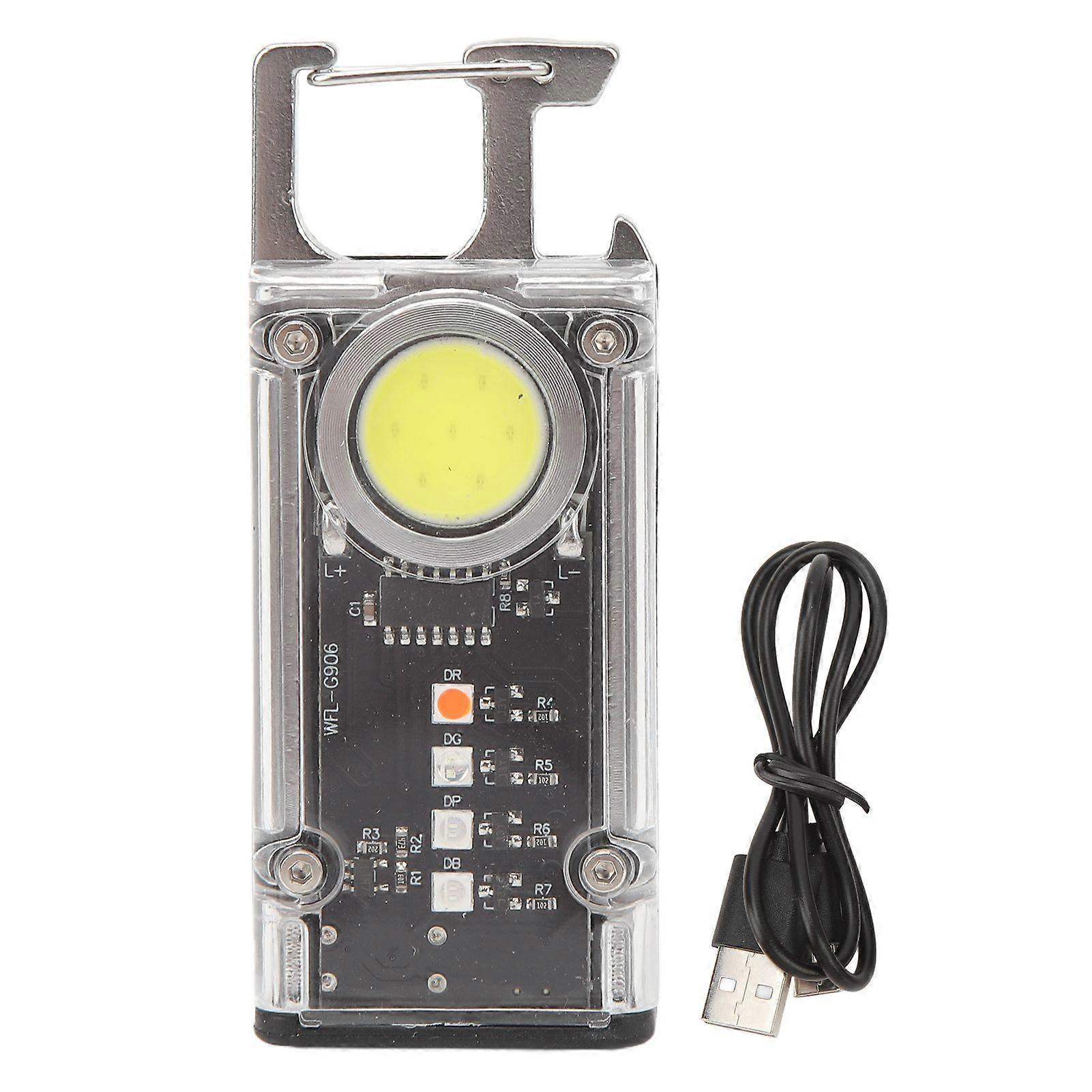 Mini LED Flashlight Multifunctional Strong Light Portable Rechargeable Magnetic Suction Multi Mode Small Flashlight Silver