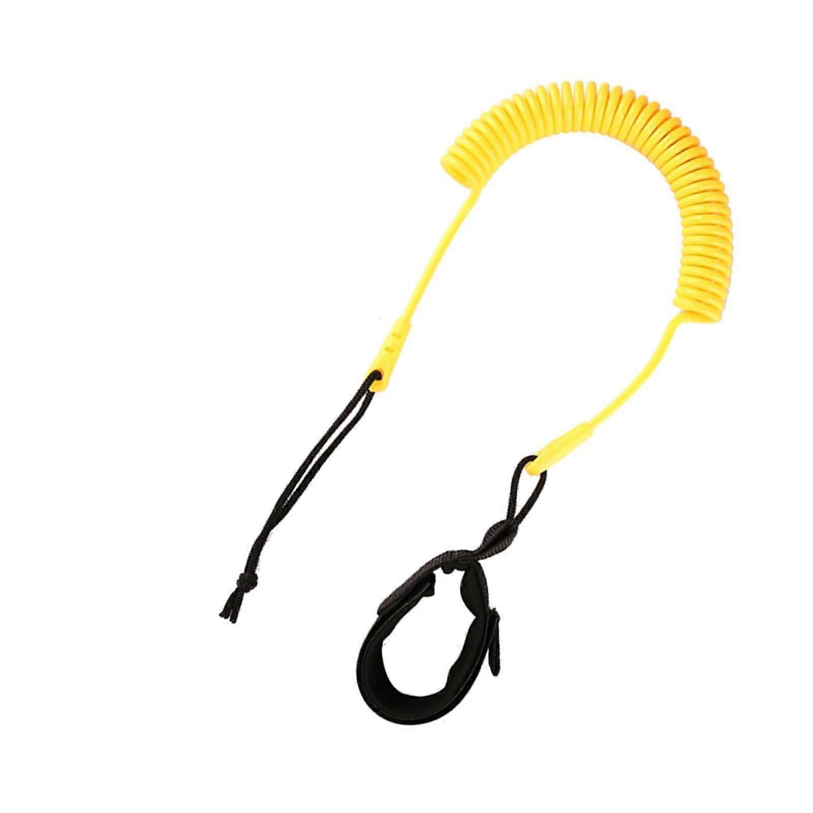 Stand Up Paddle Board Leash with Adjustable Thigh Cuff, SUP Leash Yellow