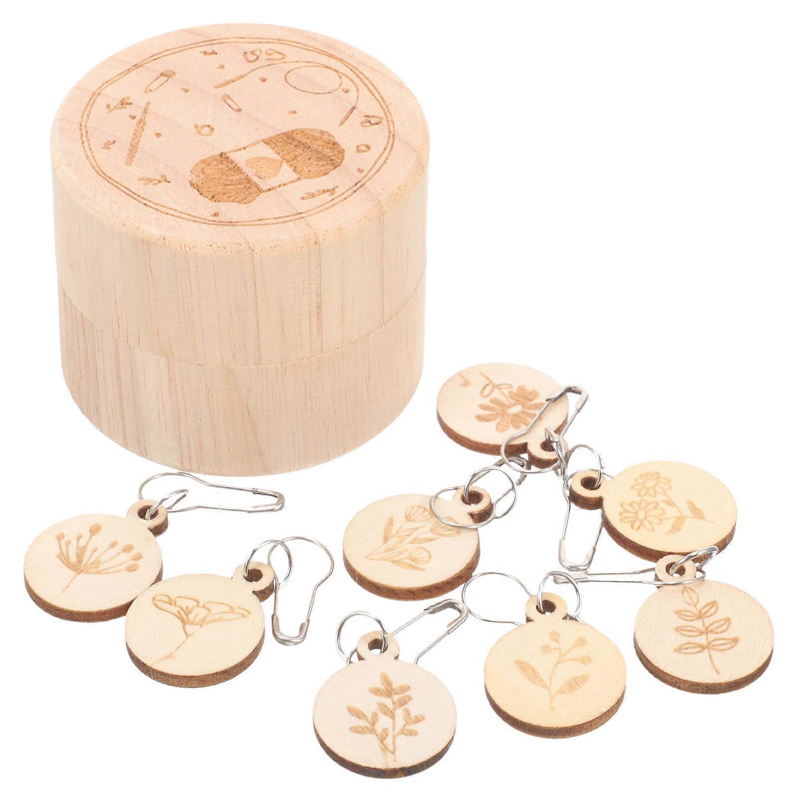 Knitting Stitch Markers Set 1 Set Wooden Round Knitting Tools Ivory Color 5.50X5.50X4.50CM Knitting Marker