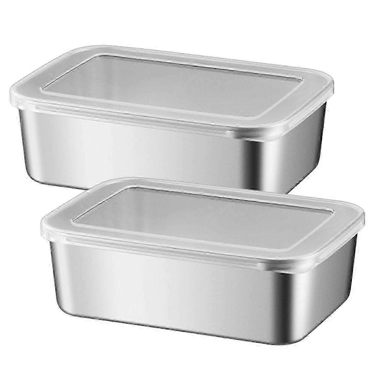 Stainless Steel Meal Prep Food Storage Containers - Rectangular Bento Box Set for Kitchen, Freezer & Microwave Safe, Reusable Design