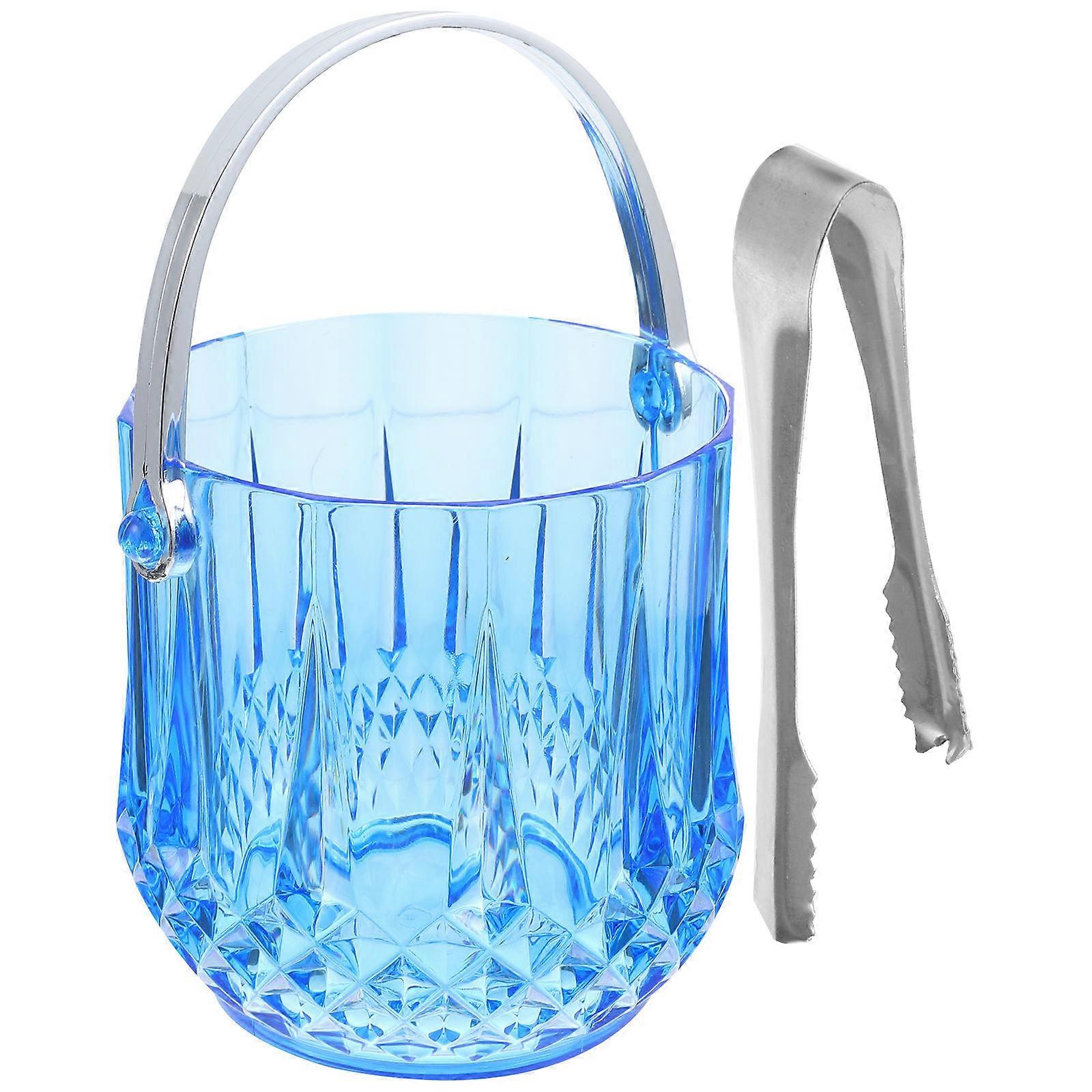 Ice Cube Bucket for Storage Use with Stainless Steel Tong Plastic Ice Bucket