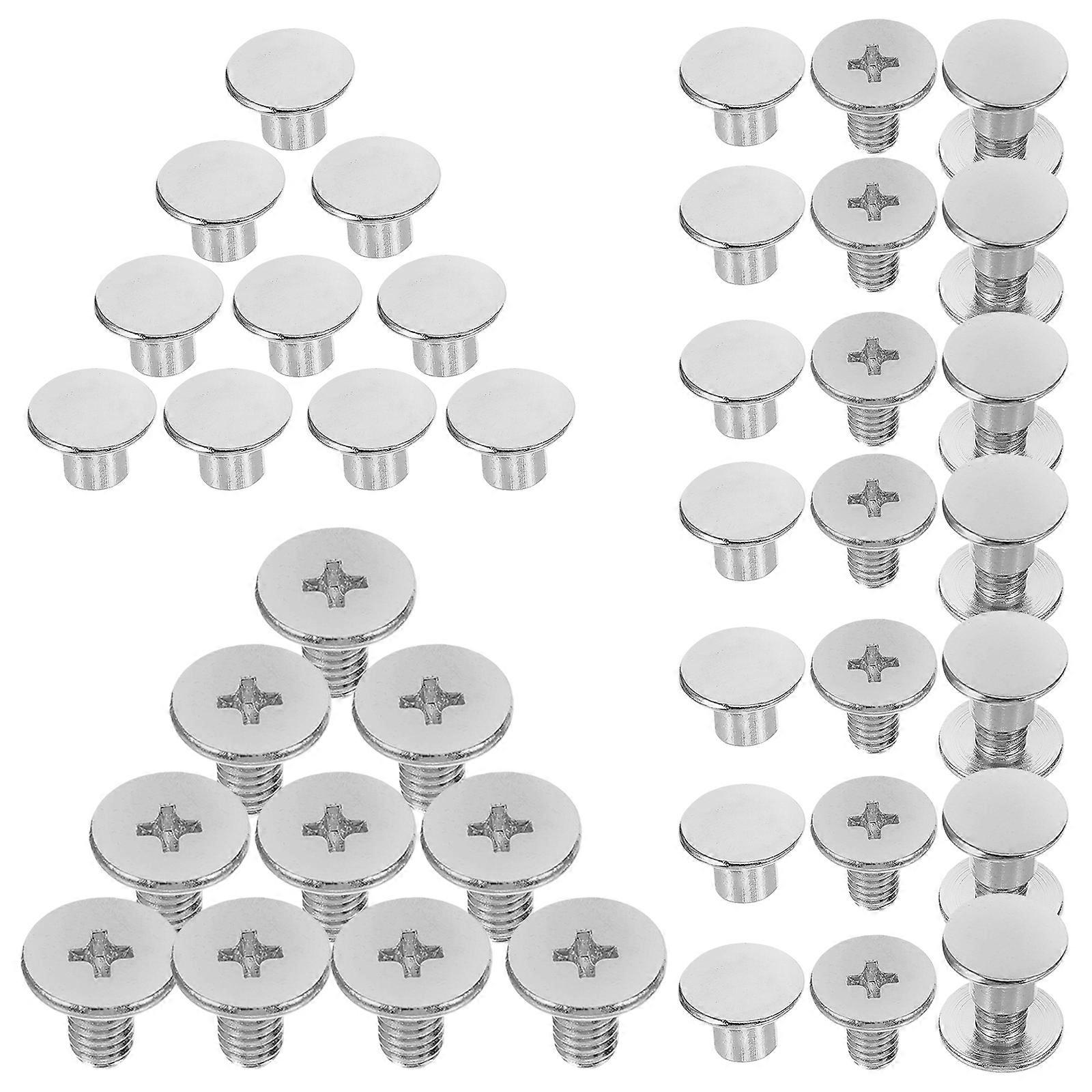 50pcs Silver Metal Book Screws for Decorations Easy Installation and Multi-functional Use