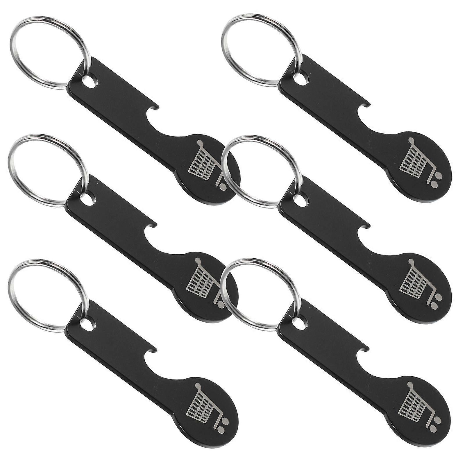 Stainless Steel Keyring Coin Holder Set – 6pcs Portable Token Keychains for Shopping Carts & Grocery Trolleys – Lightweight Supermarket Convenience