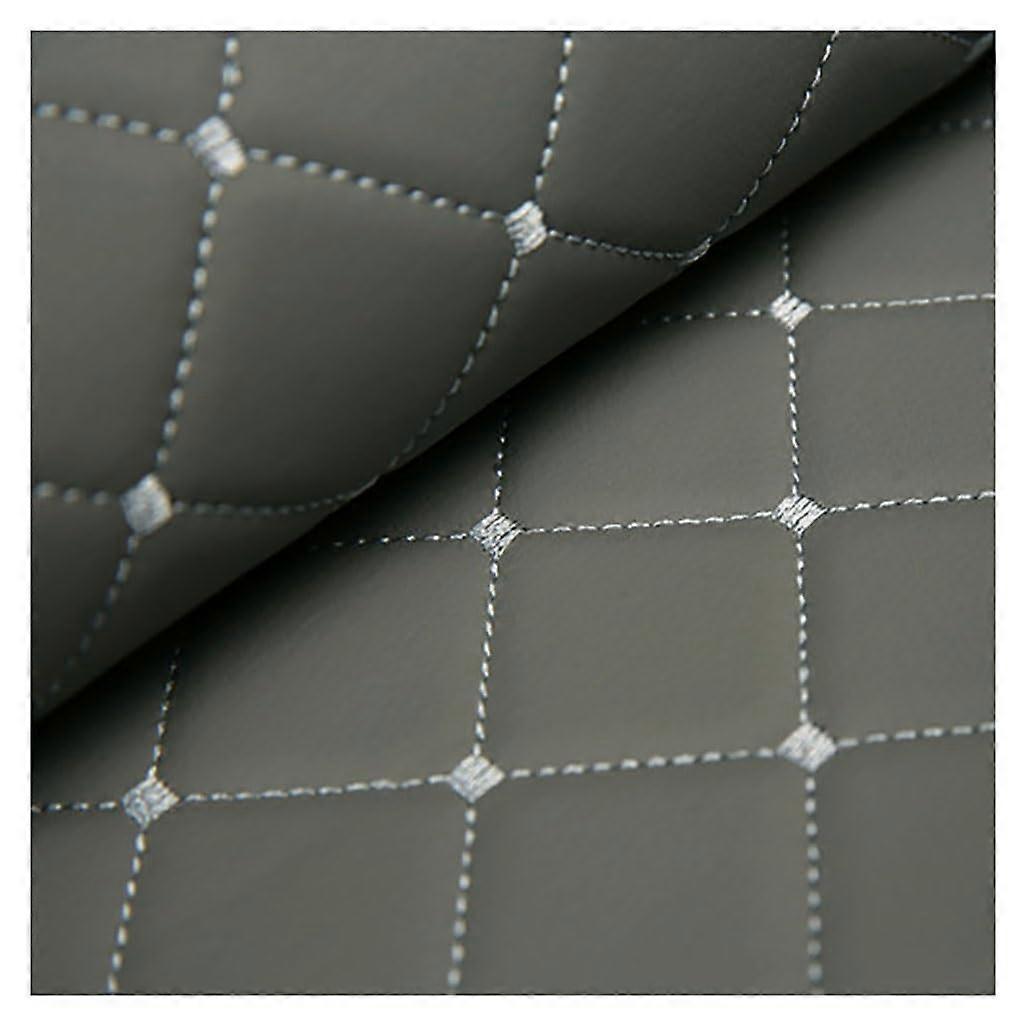 Leather material, Quilted, Faux leather, Fabric pattern, Foam backing, Grey / 1.4X8M