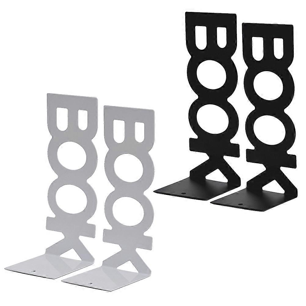 Metal bookends for Heavy Books Sturdy Desktop Book Holders with Polished Finish Assorted Color