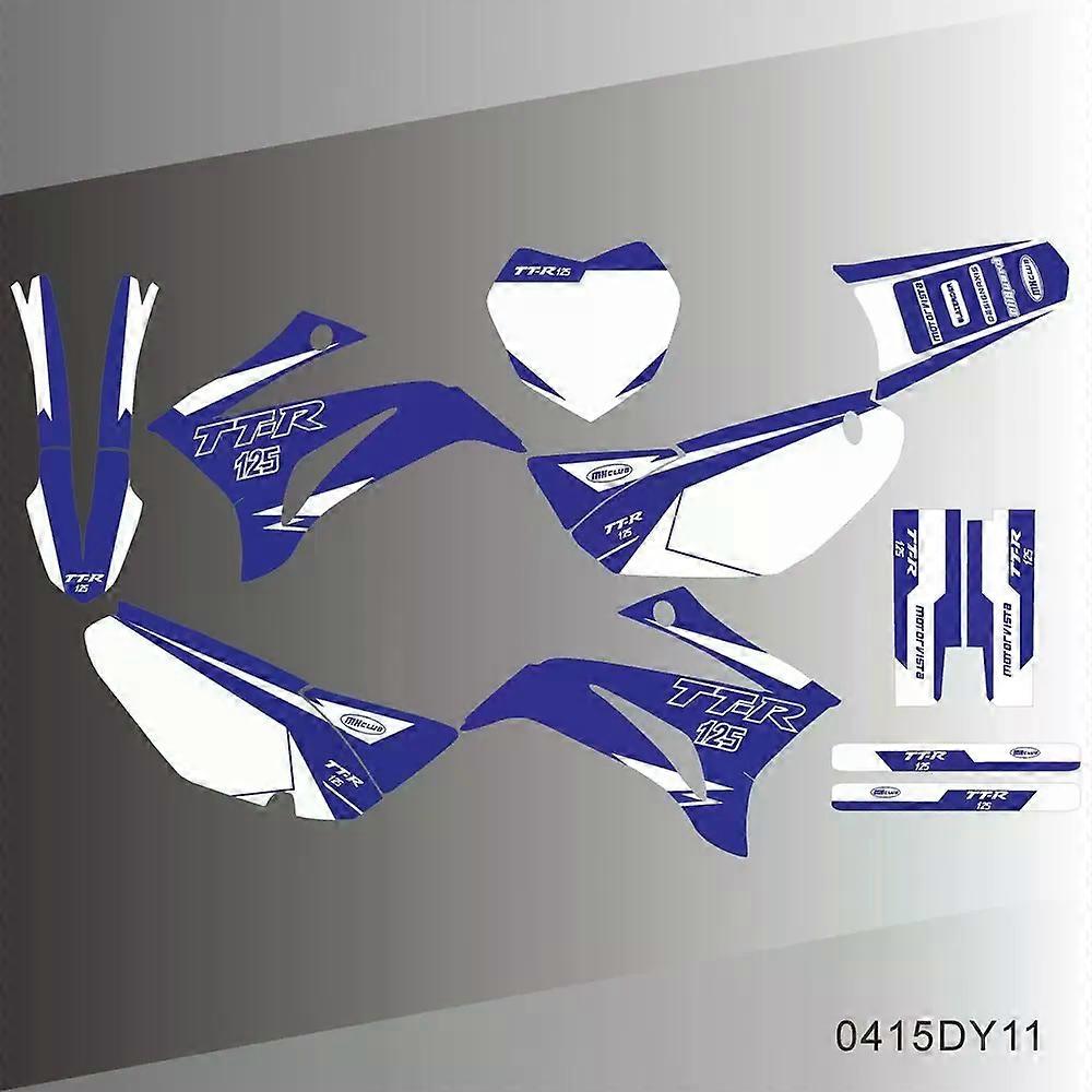 For YAMAHA TTR 125 TTR125 2008-2023 Full Graphics Decals Stickers Motorcycle Background Custom Number Name
