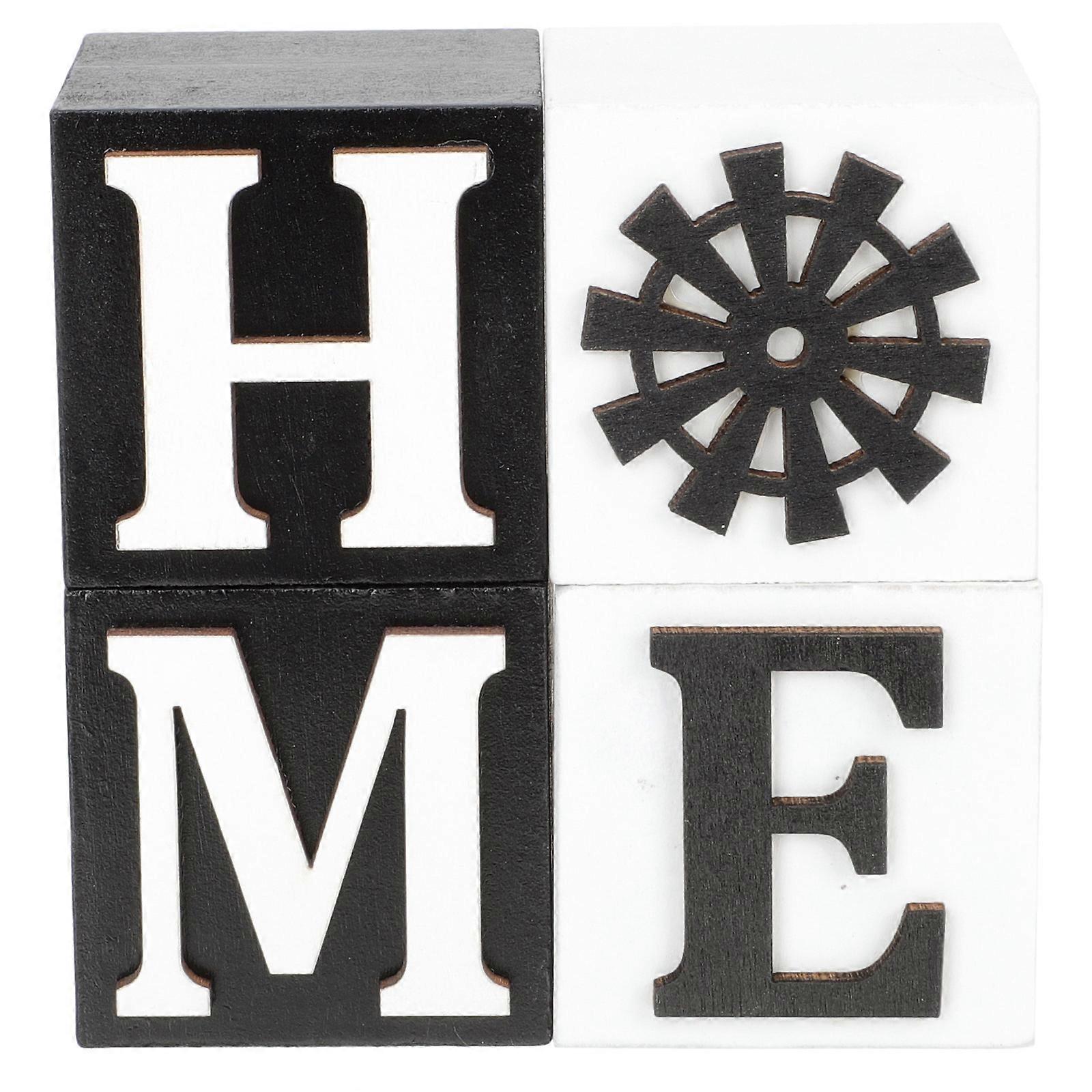 Rustic Style Ornament Cube Decor for Home Decoration with Density Board Material Multi Pieces