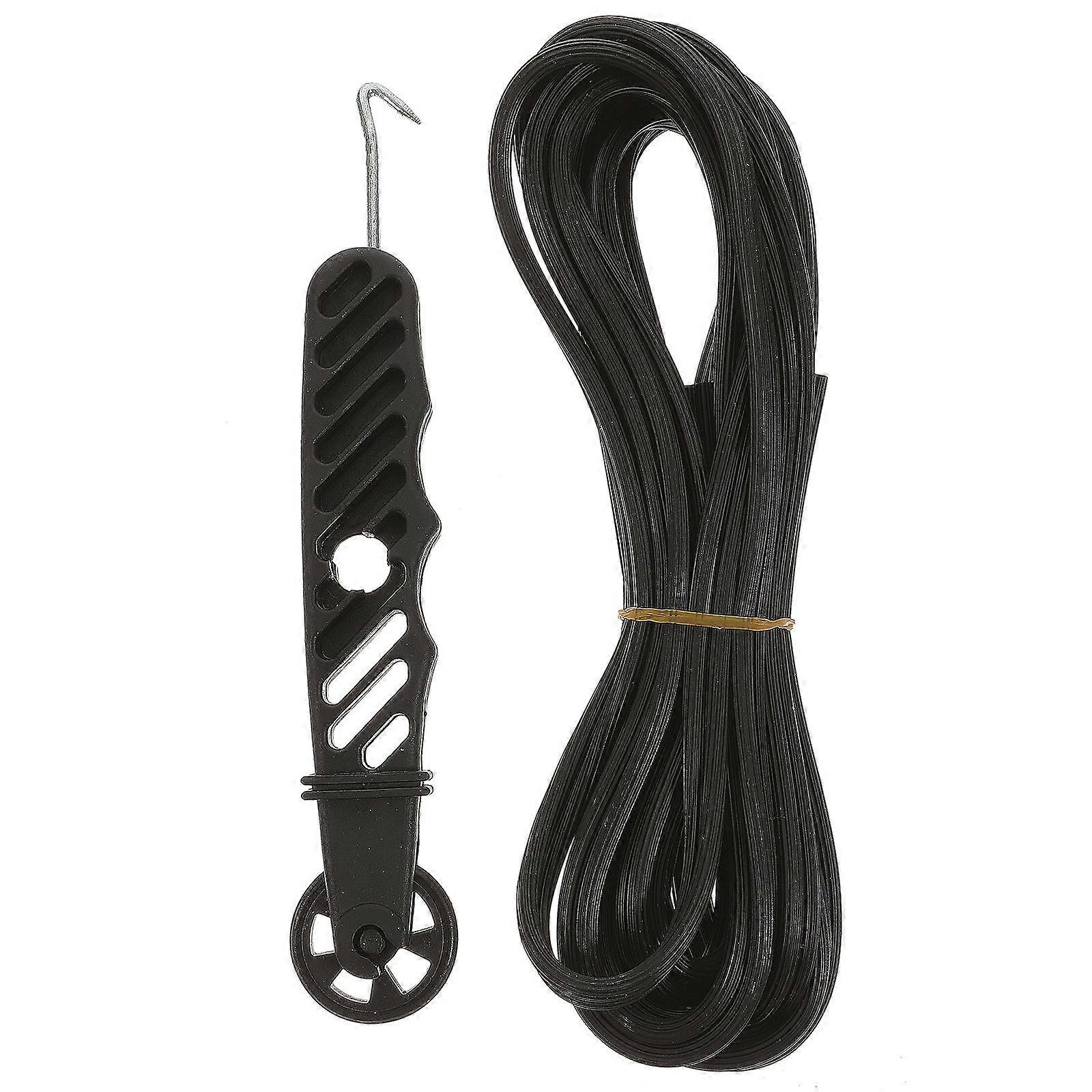Black PET Screen Spline Repair Kit with Roller Tool for Easy Installation Doors and Windows