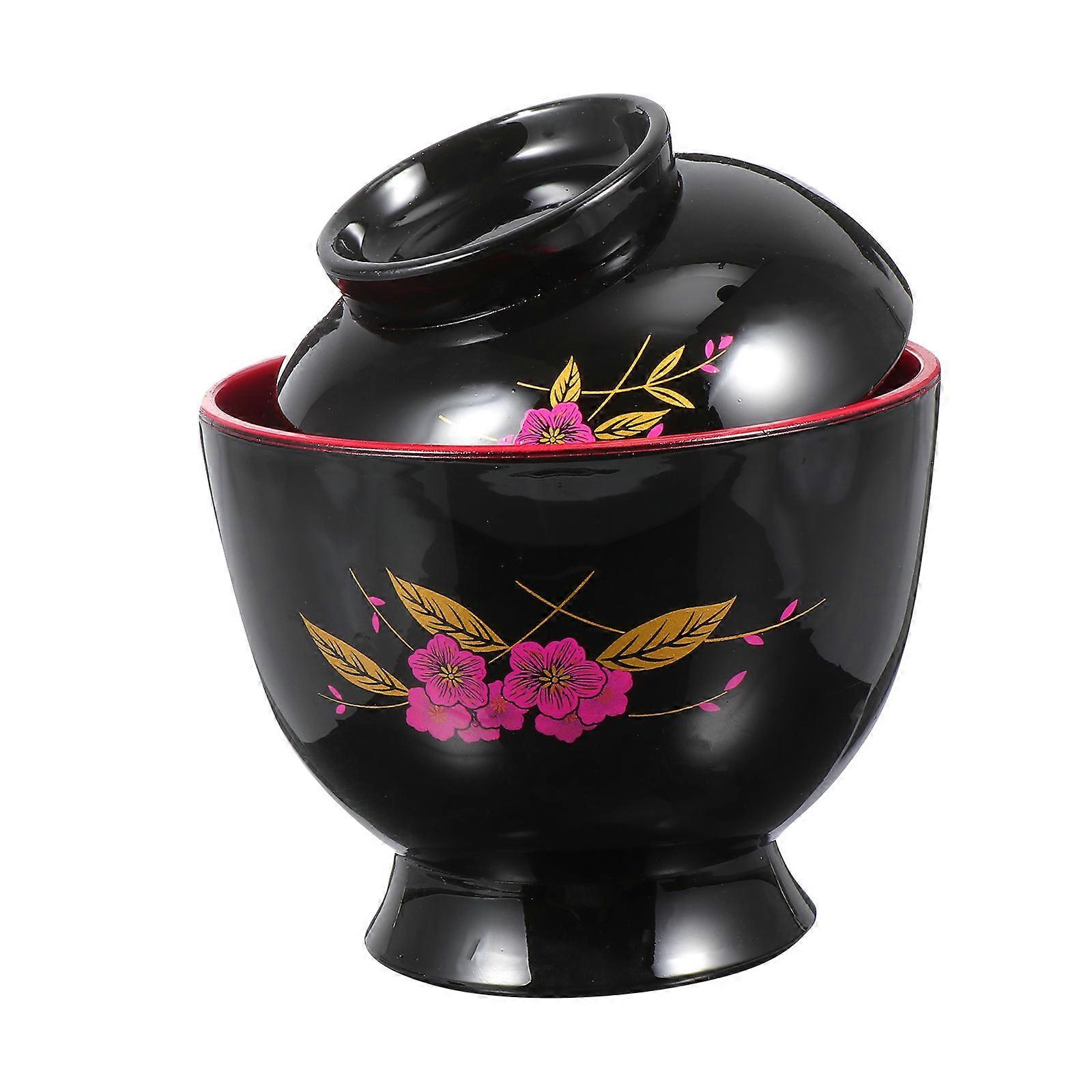 Practical Japanese Rice Bowl 1Set Perfect For Casual Gatherings Featuring Black Color And Fine Workmanship