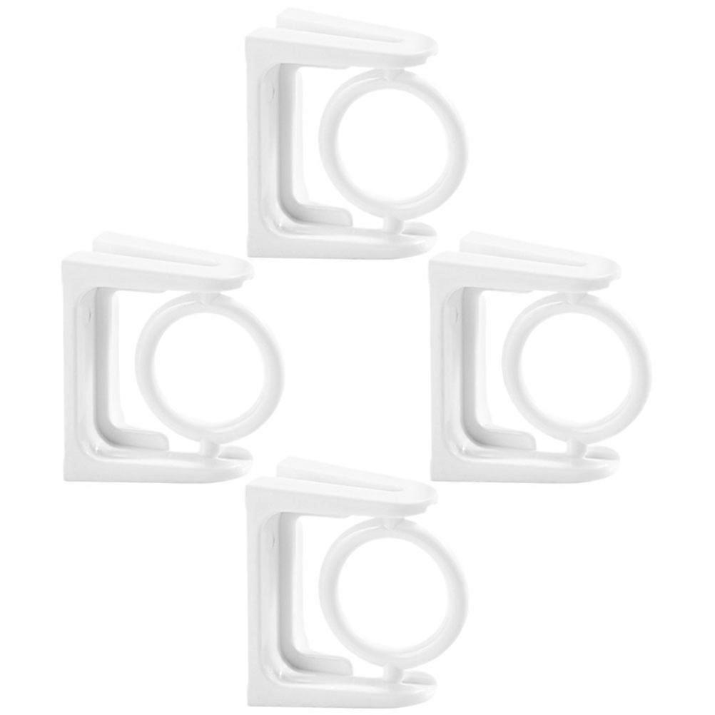 4pcs Nail Free Rotary Curtain Rod Holders for Shower Curtains – Strong Wall Brackets with Hooks for Bathroom Towels and Rod Support