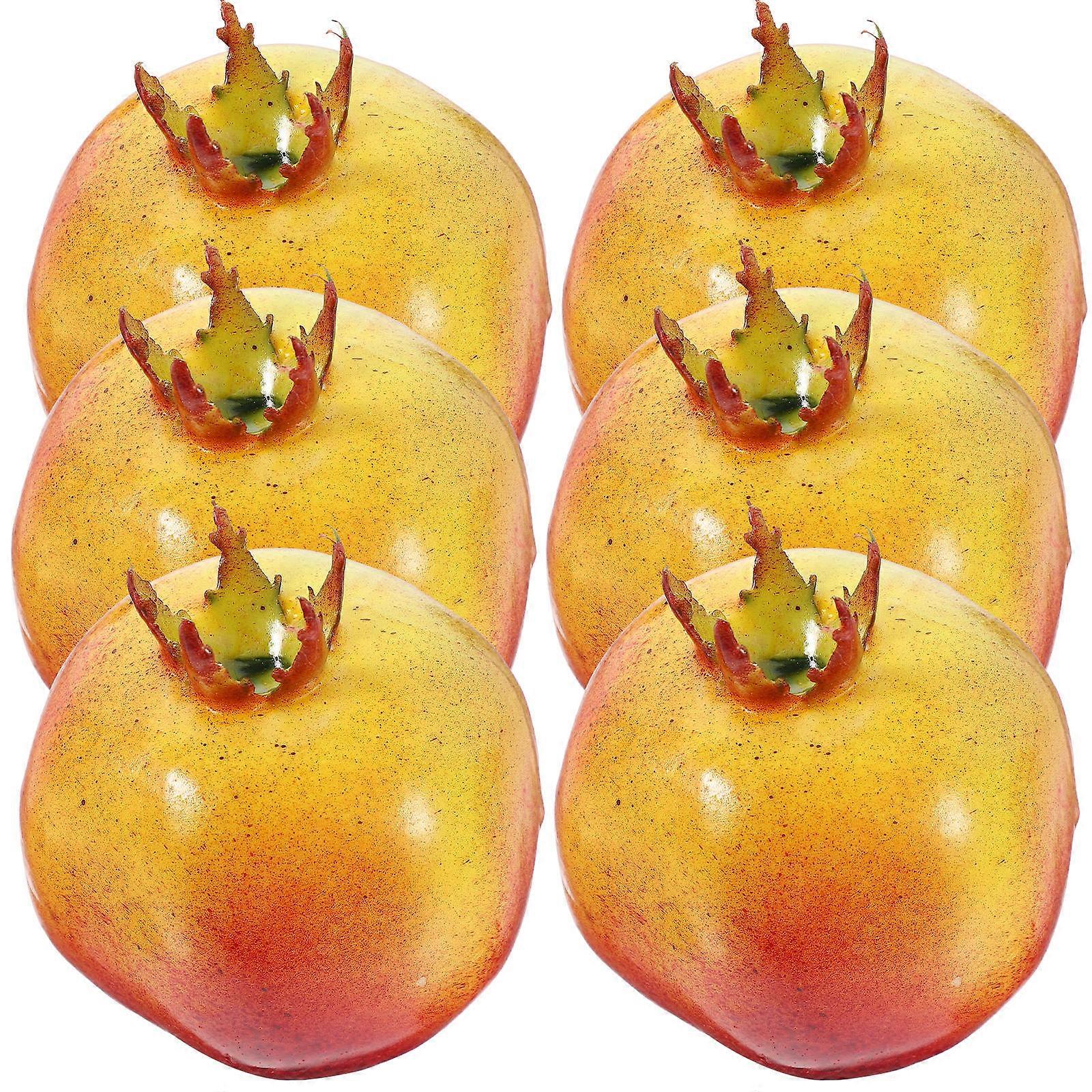 FRCOLOR 6Pcs Realistic Pomegranate Decorations Artificial Fruits for
