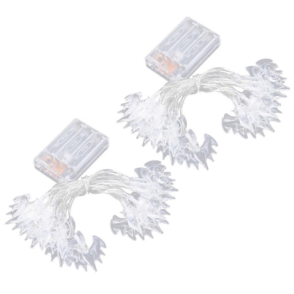 Halloween Party Decoration 2m 2PCS Bat Shape String Lights For Festive Atmosphere Creation Blue Light Low Power Consumption