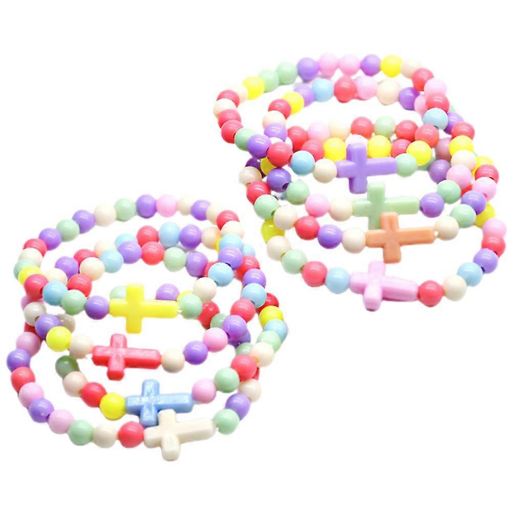 a refined and professional product description based on your input:
**8pcs Vintage Ladies Cross Bracelets – Lightweight Chain Wrist Jewelry for