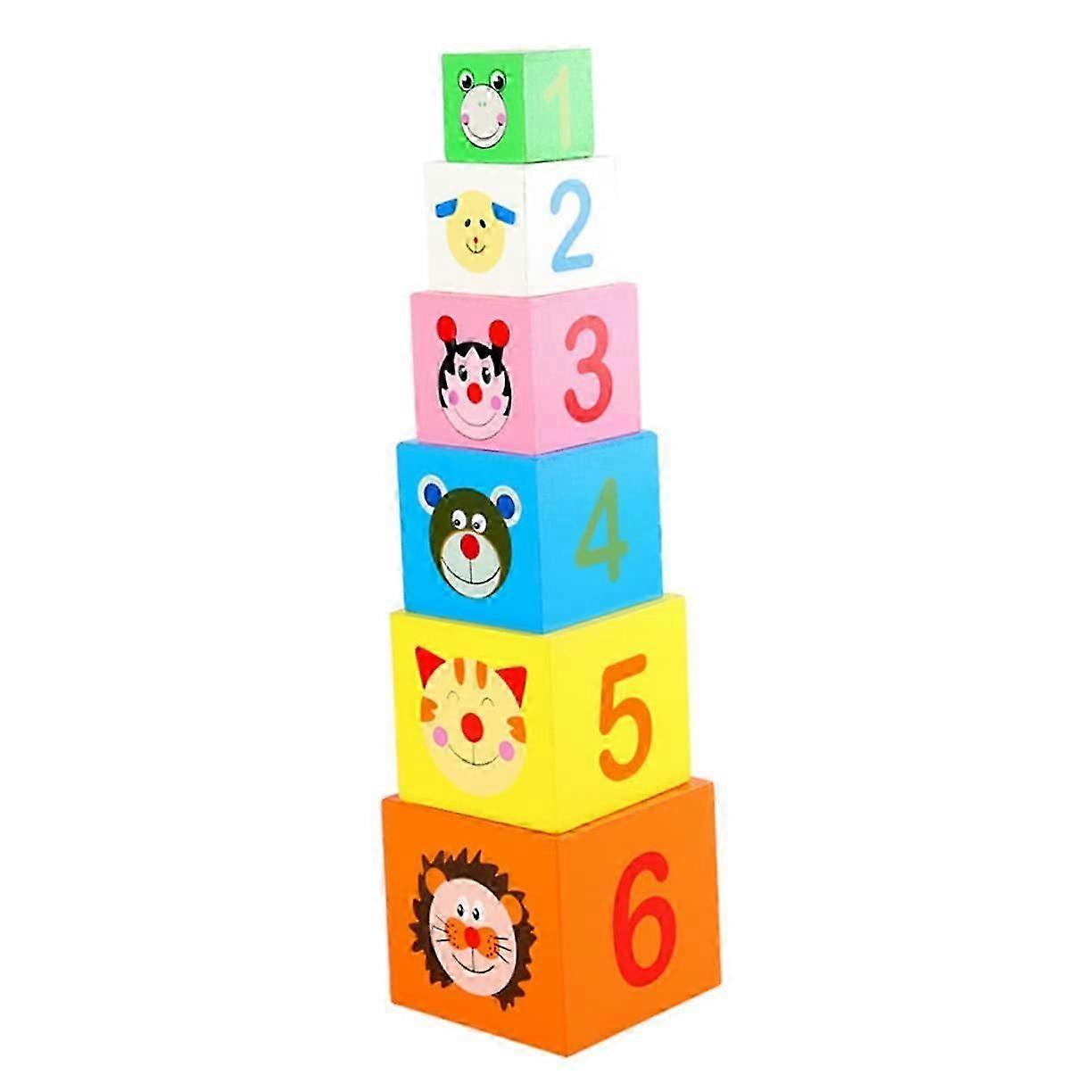 6 stackable blocks for assembly, promotes early learning and fine motor skills