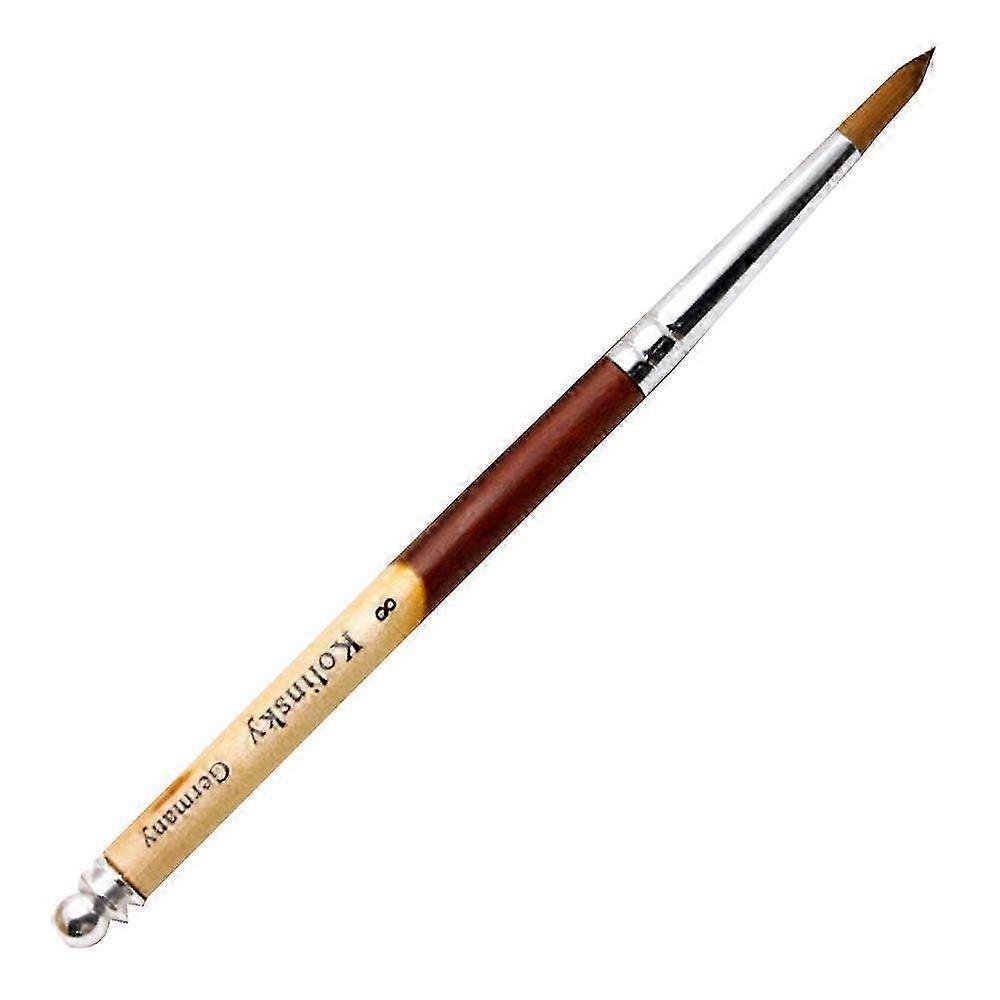 Kolinsky Acrylic Nail Brush with Wood Handle - Round Gel Brush for Acrylic Application in Sizes #8, #10, #12, #14