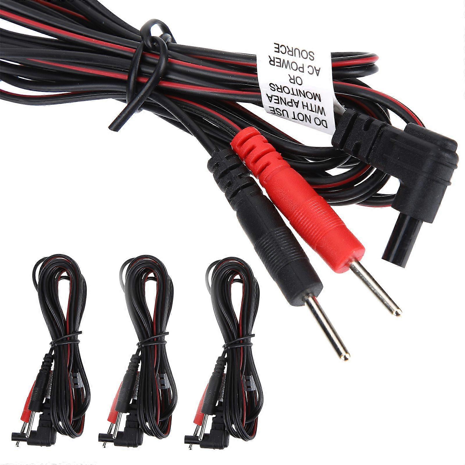 4pcs Electrode Lead Wire Therapy Machine Connect Cable 2mm Pin Connector