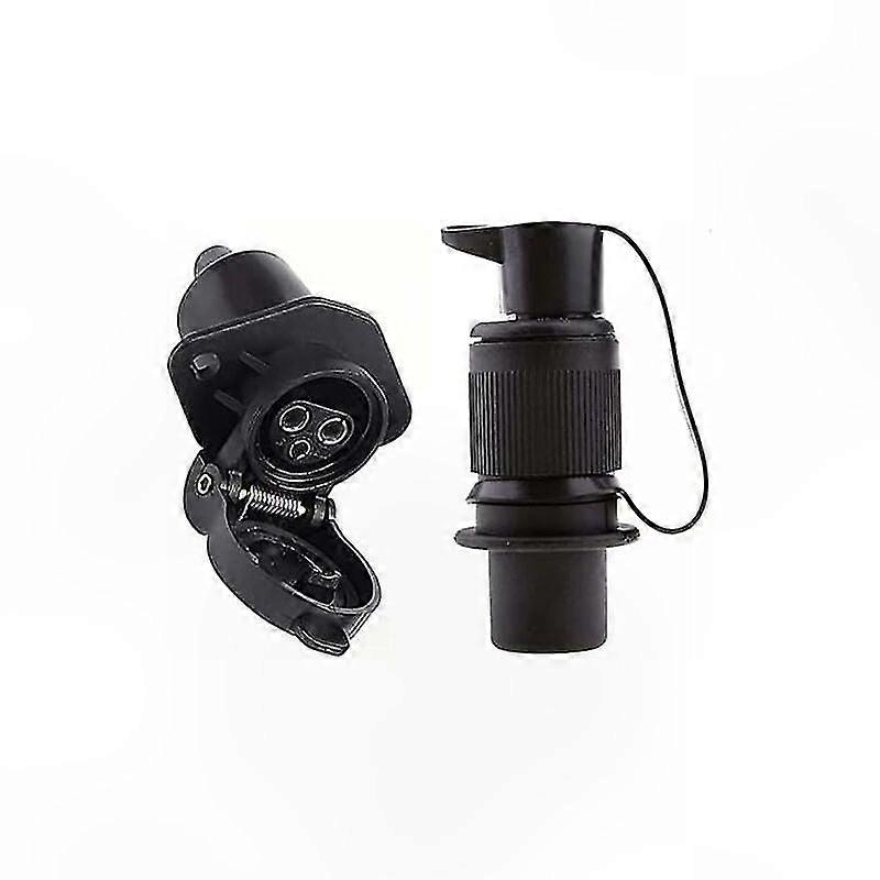 Waterproof 3-Pin Trailer Plug and Socket, 12V Male Female Connector for Trailer RV Car Use, 2 Mounting Points