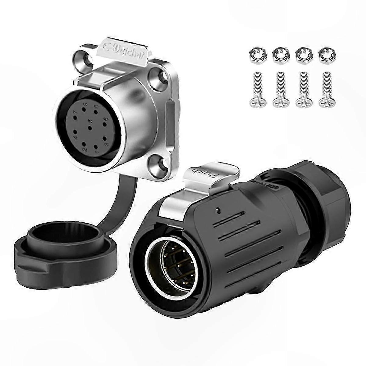 Durable Waterproof IP68 Circular Connector with Anti-Interference Design, 9-Pin Quick Plug Connection Solution
