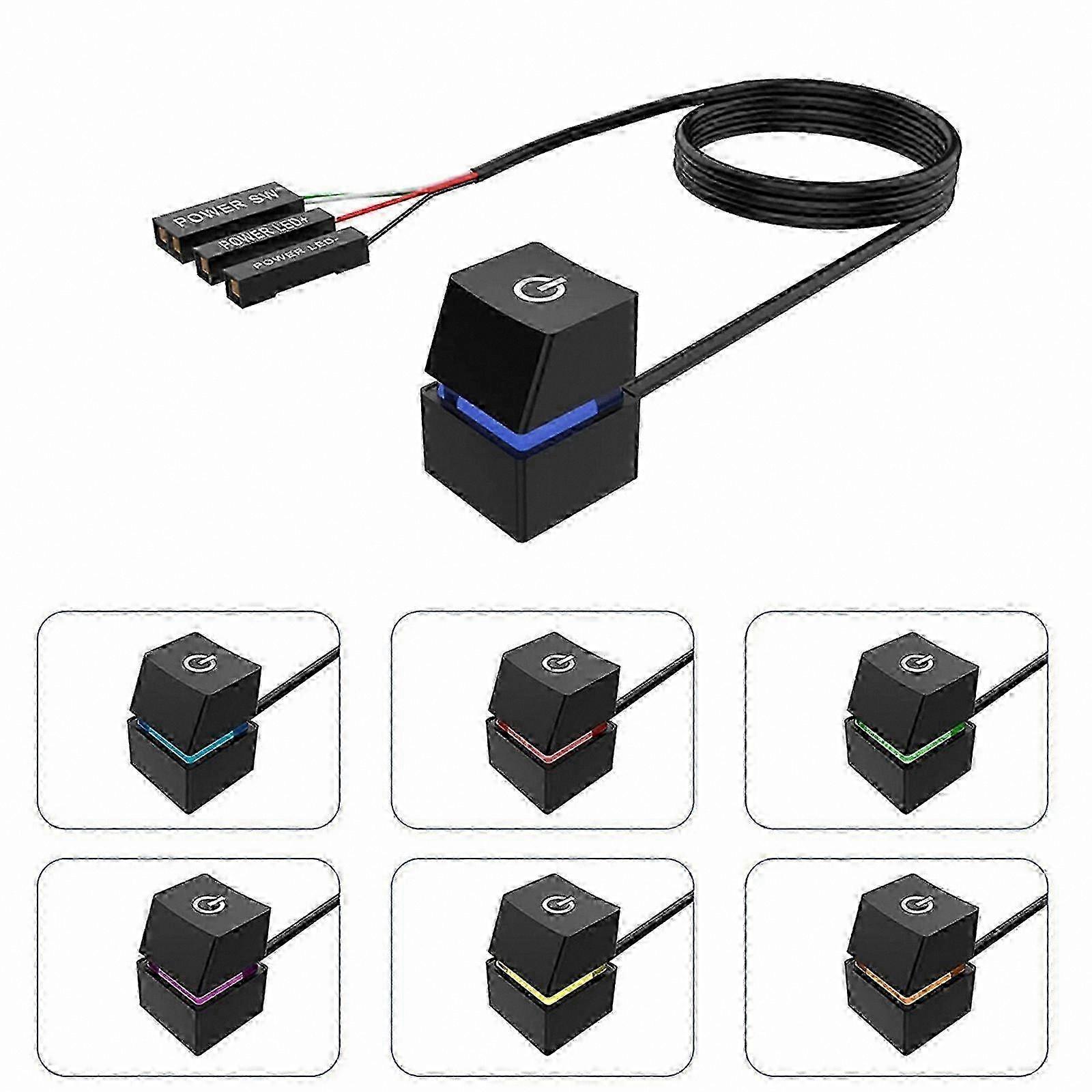 LED Power Switch Cable for Desktop Computers with On/Off Functionality