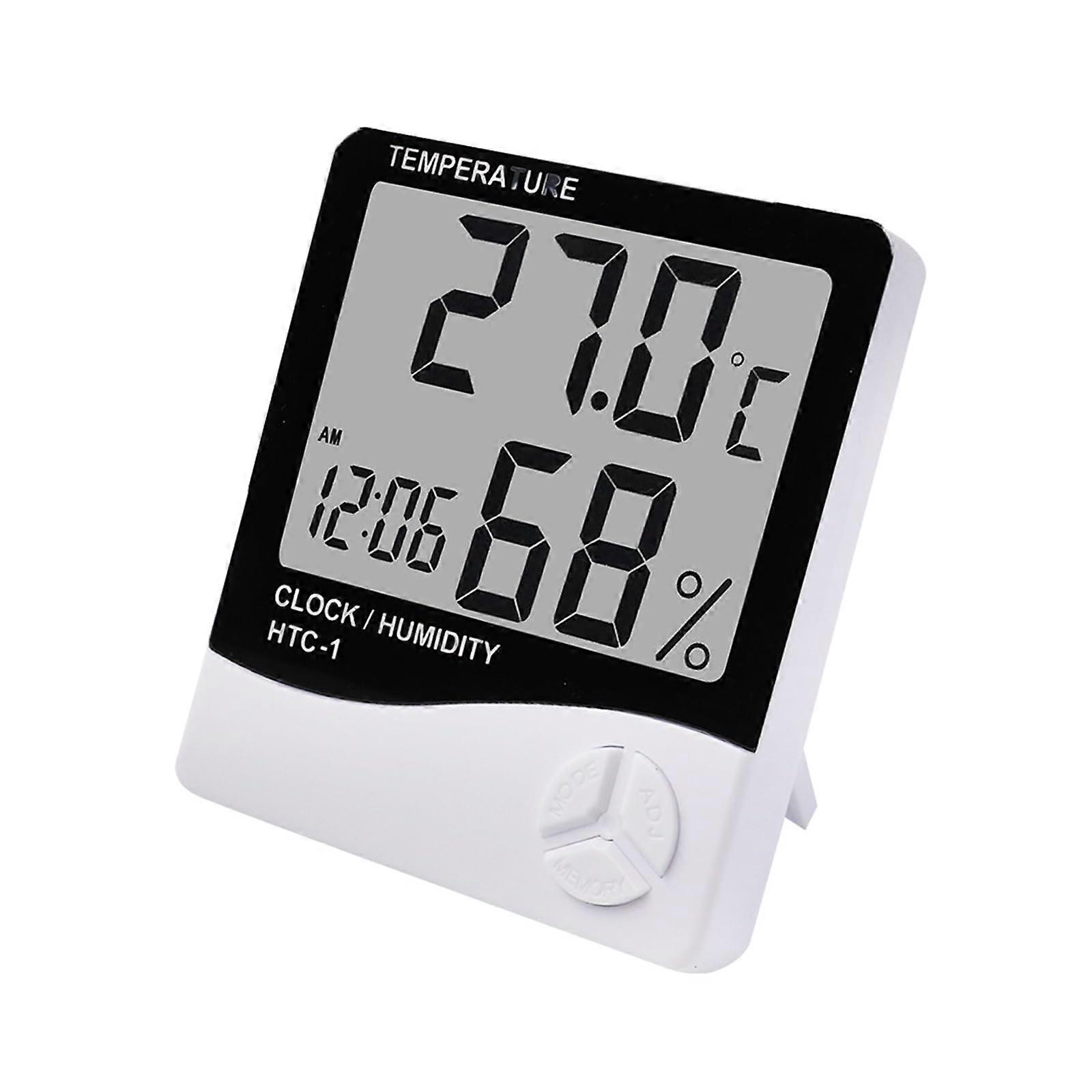 LCD Digital Temperature Humidity Meter Thermometer Hygrometer Indoor Outdoor Weather Station Clock Accurate Measurement 1