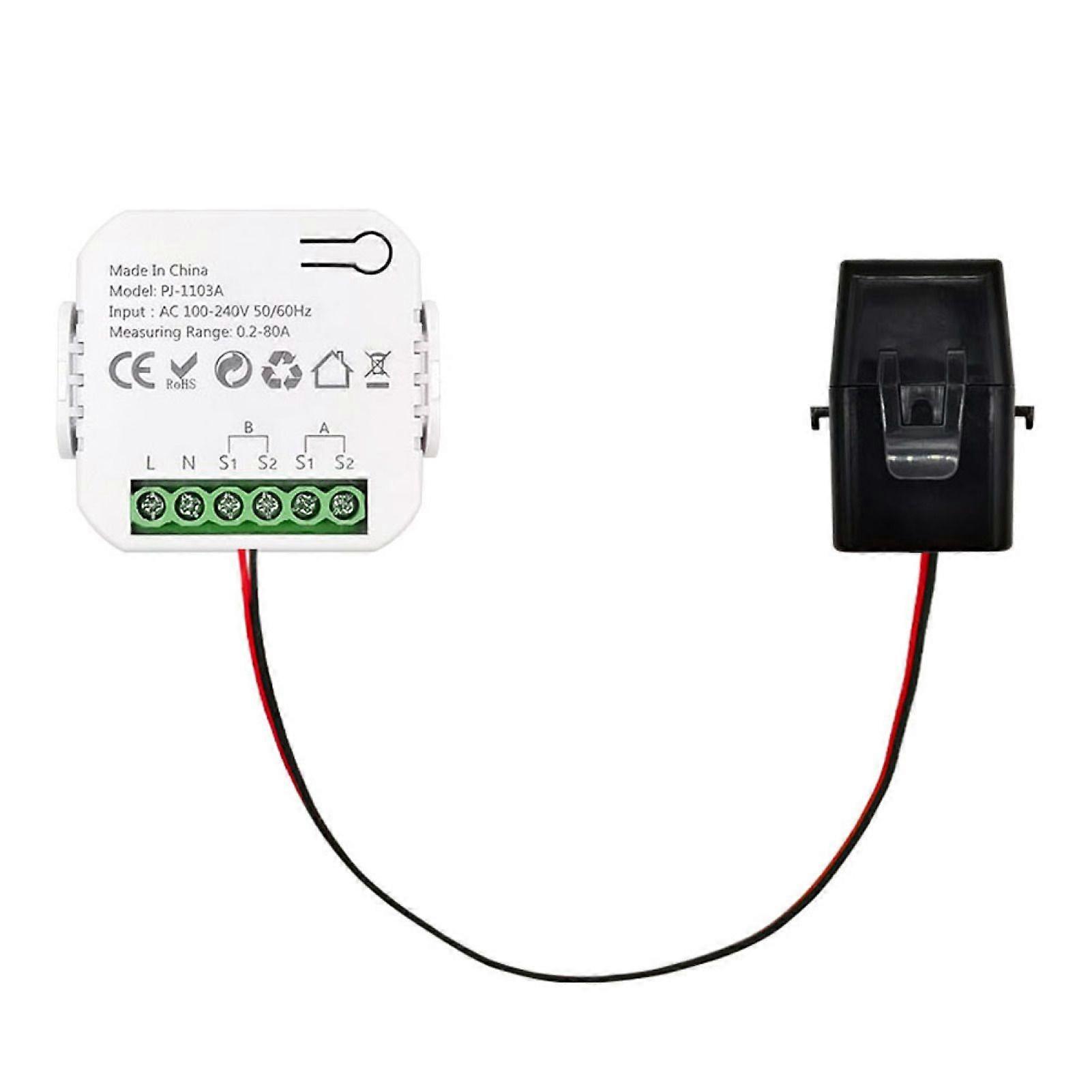 Tuya WiFi Energy Switch Multifunction Power Voltage Current Meter Mobilephone APP Real-time Power Statistics Daily Monthly Total Power Consumption Que