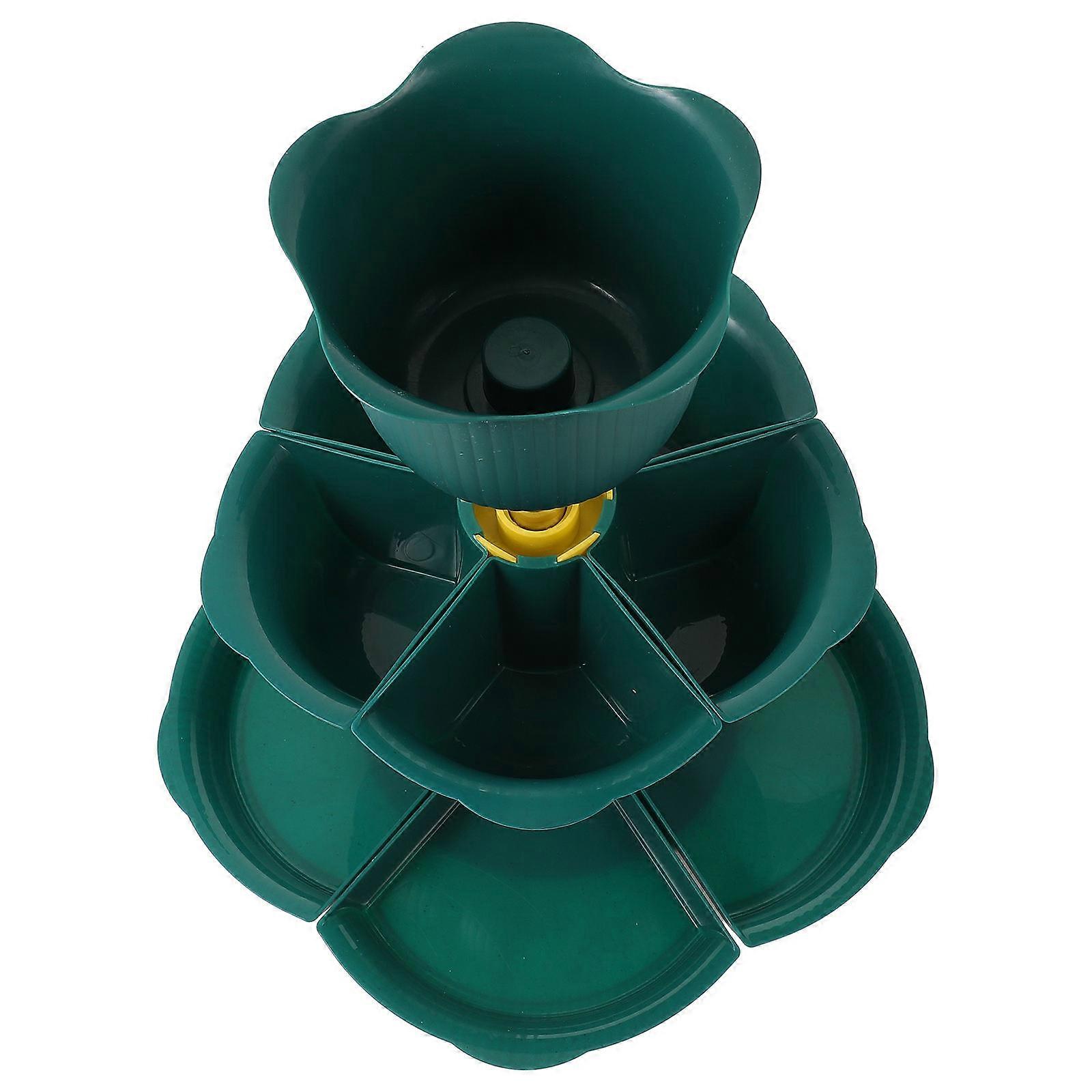 Green Fruit Platter Tray for Parties MultiLayer Snack Dish Food Serving Organizer 12.5 Inch