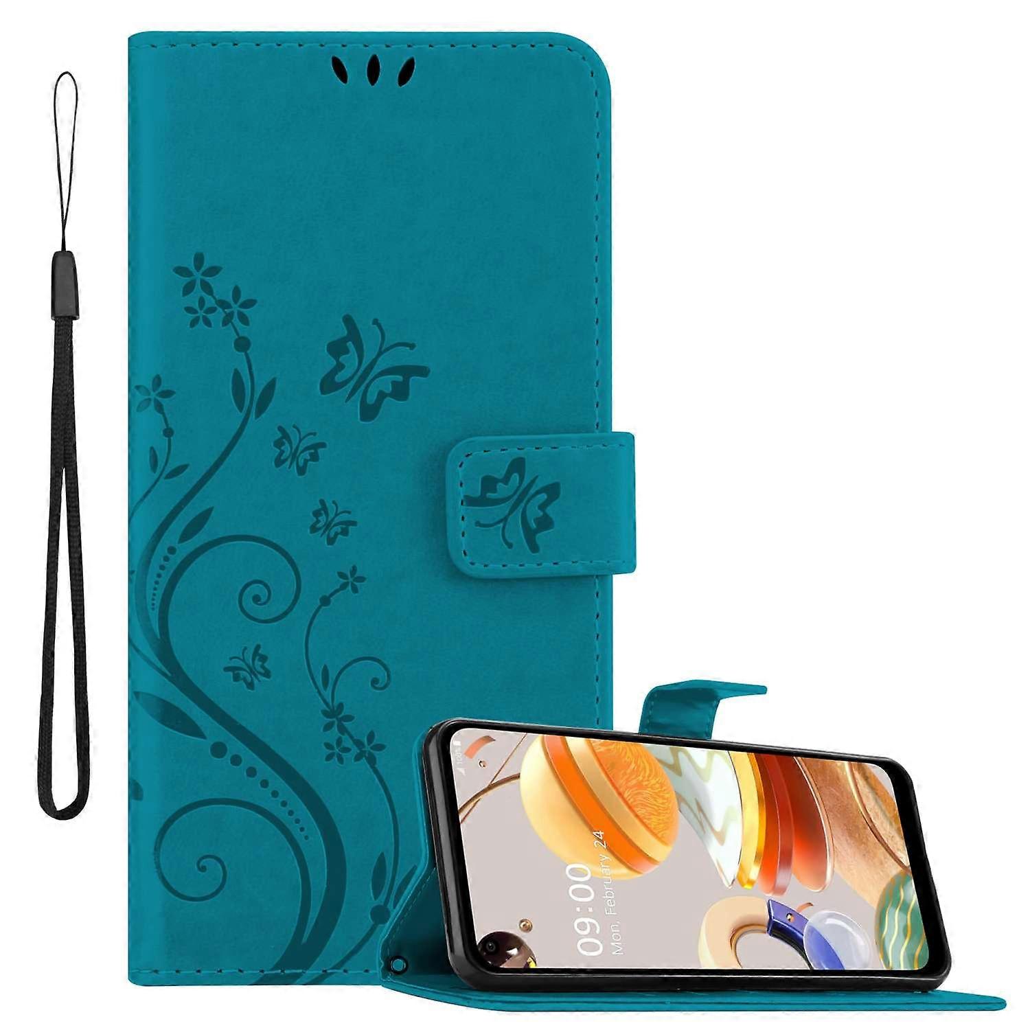 LG K61 Protective Case - with Floral Pattern and Card Slot
