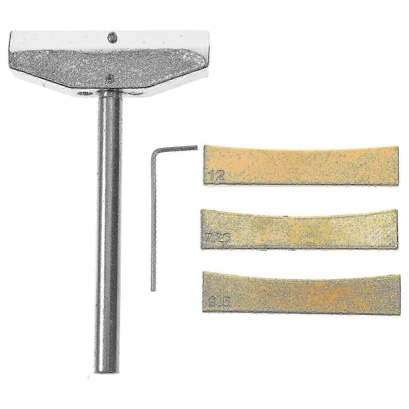 Guitar Fret Leveling & Crowning Tool Set with Wrench and Caul Inserts for Precise Adjustments - 6.4x10.7x1.3cm