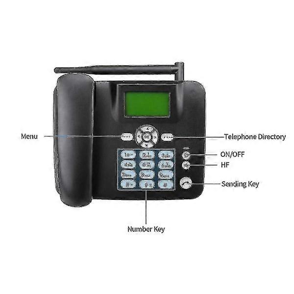 Wireless Phone 4G Desk Phone Supports GSM 850/900/1800/1900MHz SIM Card Cordless Phone with Antenna Radio