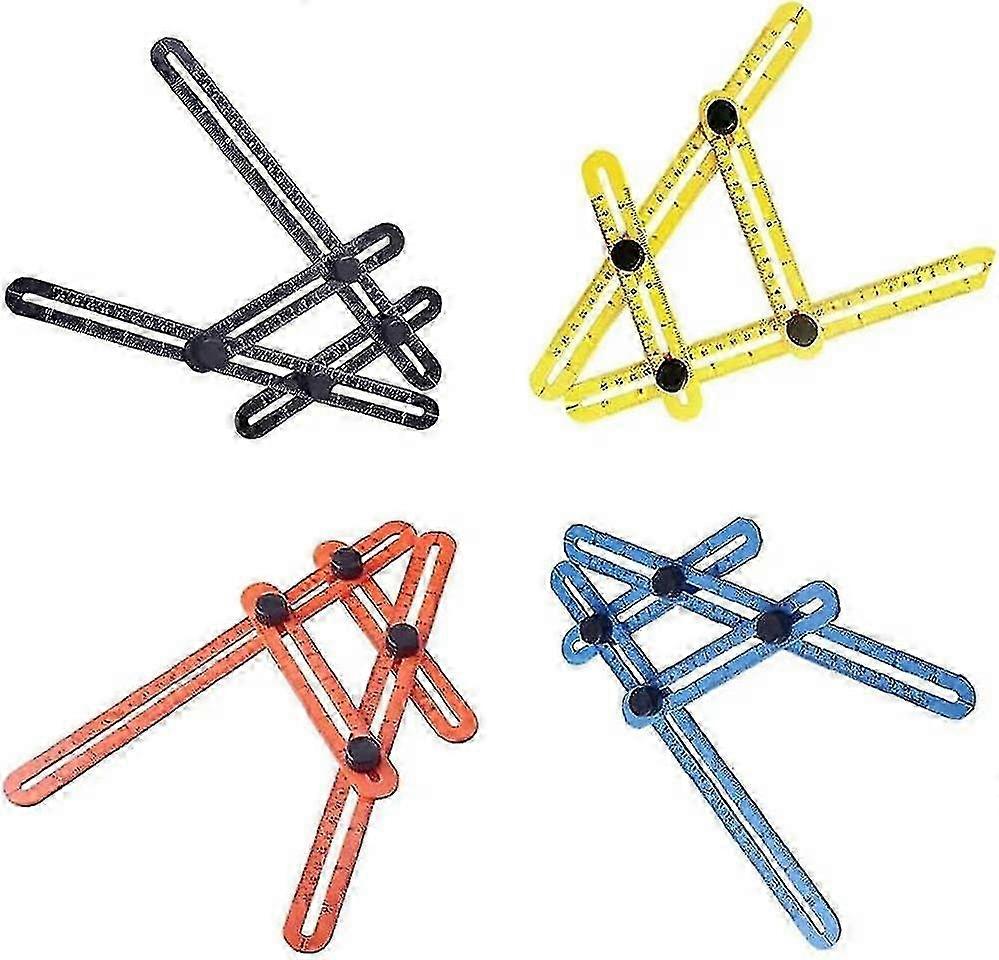 Abs Plastic Metric Multi-angle Measuring Tool 4 Pieces (4 Colors)