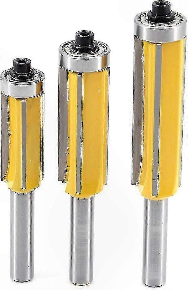 4-Flute Carbide Milling Cutter with Top Bearing for Flush Trim Cutting in DIY Carpentry Projects