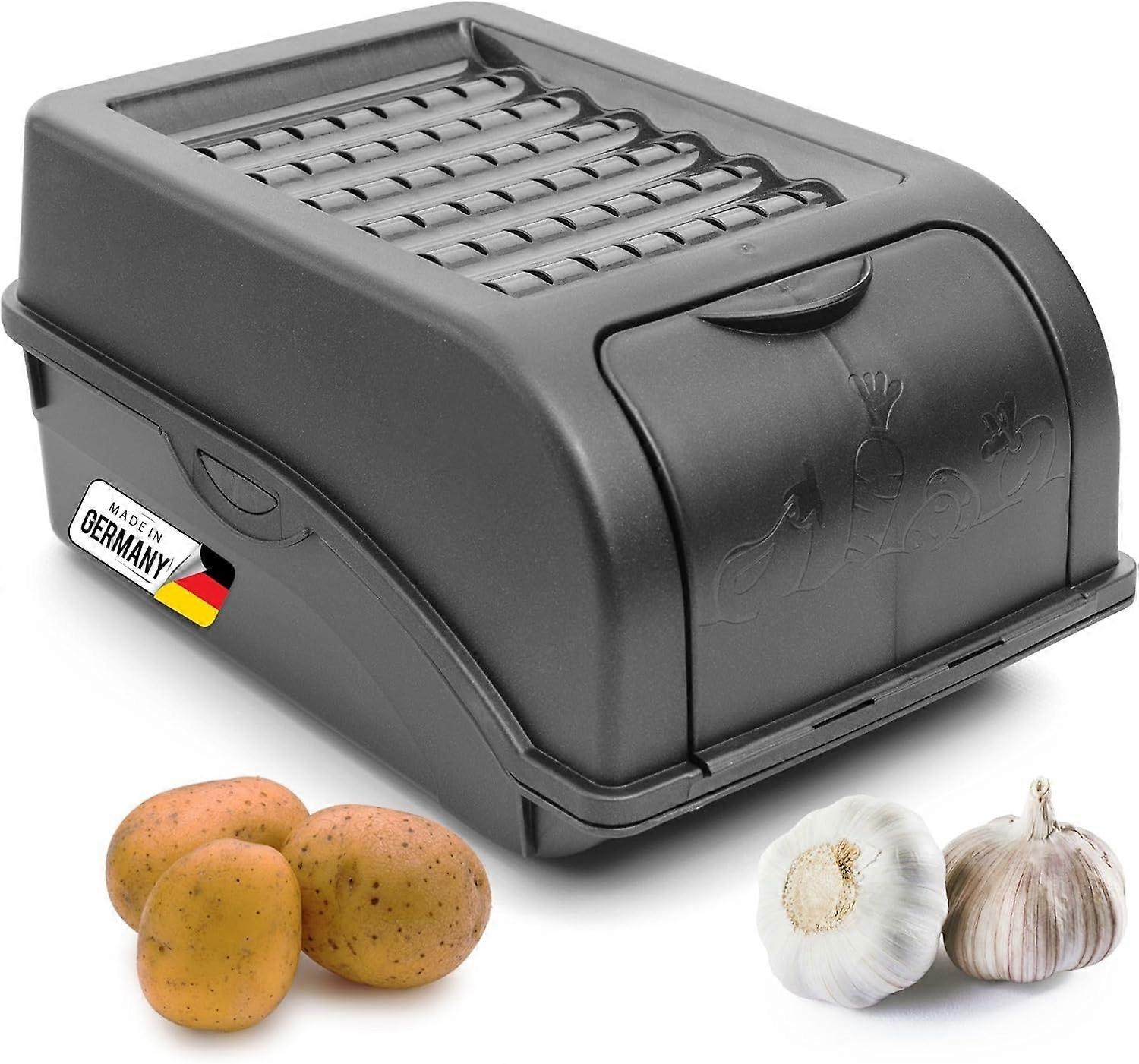 Kartoffel Aufbewahrungsbox | klein 3,5L | ANTHRAZIT GRAU | Zwiebelbox | Gemüsebox stapelbar Kartoffelbox Zwiebel Aufbewahrung Kartoffelkorb Obstbehält