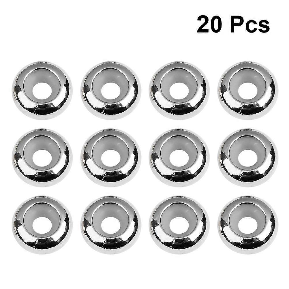 Silicone Positioning Beads Flat Beads for Jewelry Making 1 Bag 20Pcs Silver