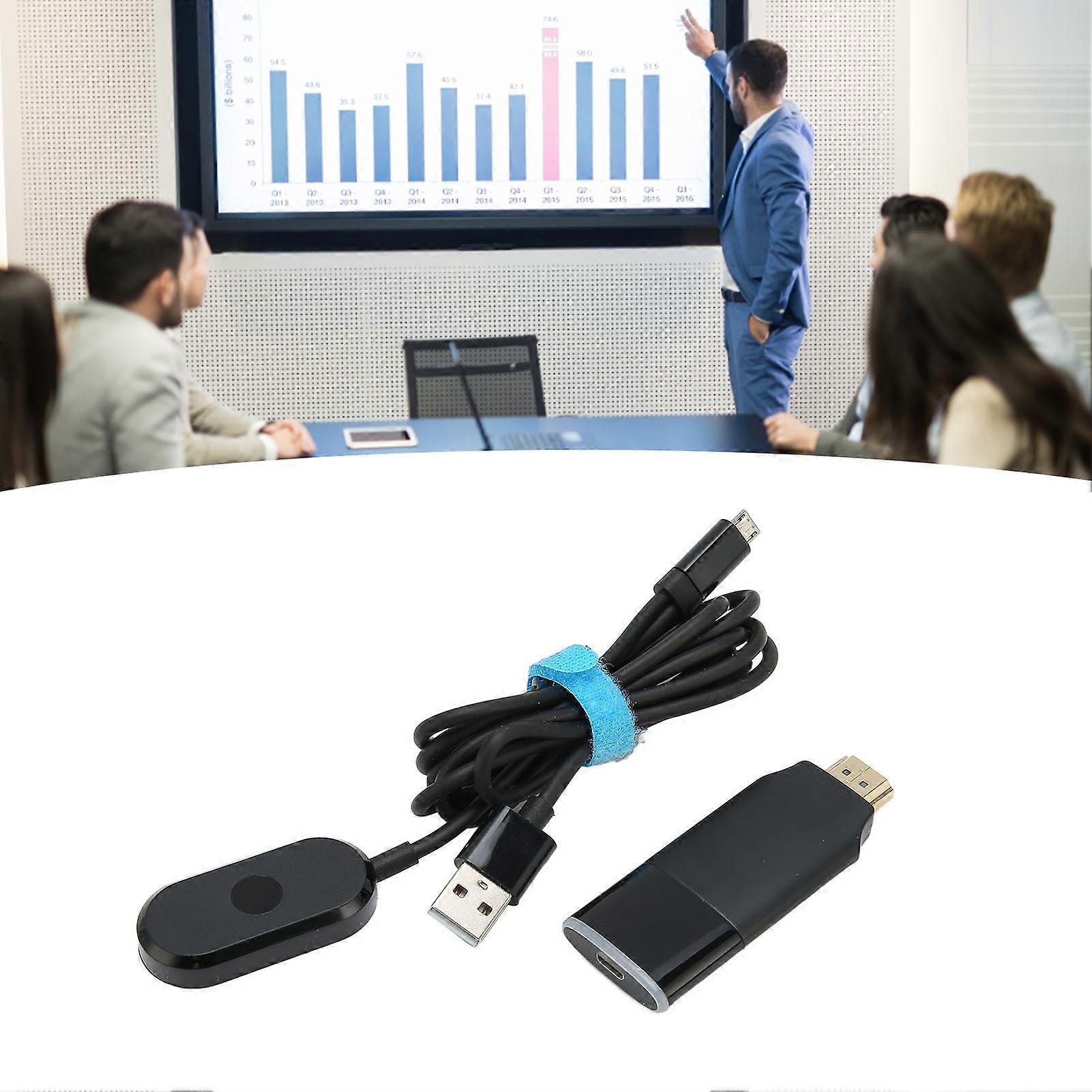 Wireless Display Receiver WiFi 2.4/5GHz HD 4K 30p Black Adapter