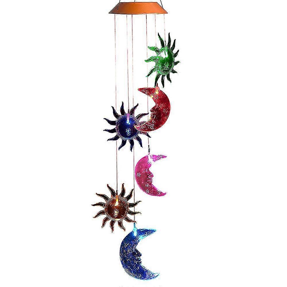 Solar Powered Led Hanging Wind Chimes - Waterproof Garden & Home Decor