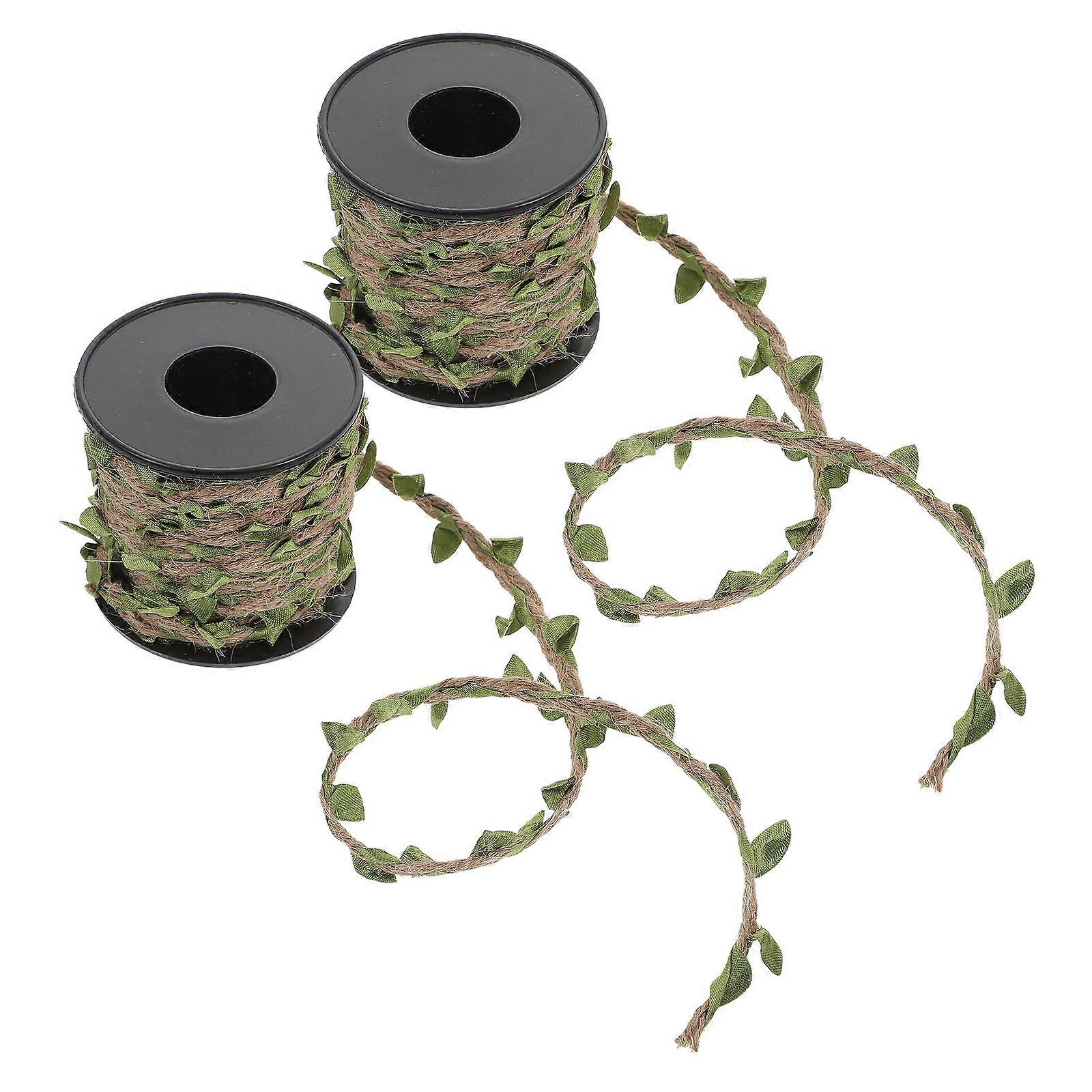 Diy Artificial Hemp Rope Leaves Vine Decor for Home Garden Craft Projects Nylon Assorted Color 2 Rolls